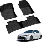 LASFIT Floor Mats Custom Fit for Toyota Corolla Hatchback 2019-2026, All-Weather Protection TPE 1st & 2nd Row Car Liners for Toyota Corolla Hatchback Accsessories, Black, Easy to Clean