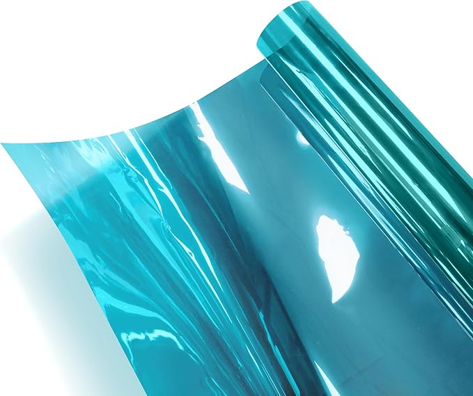 VViViD One-Way Colorful Vinyl Window Tinting Sheets (50ft x 5ft, Blue Mirror Chrome)