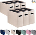 6 Pack Letter Size File Storage Box Collapsible，Fabric Hanging File Folders Organizer, Portable Office Document Holder with M