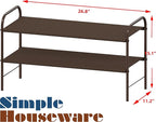 Simple Houseware 2-Tier Shoe Rack Storage Organizer, Bronze