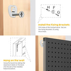 Peg Board - Metal Pegboard with 48 Hooks, Heavy Duty Wall Mount Metal Grid Panel for Garage Organization & Tool Storage, Rust