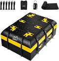21 Cubic Feet Rooftop Cargo Carrier Bag, Waterproof Zip Soft Roof Top Cargo Bag with Anti-Slip Mat, Luggage Lock, 2 Reflective Strips, 6 Door Hooks, Storage Bag, for All Cars with/Without Rack