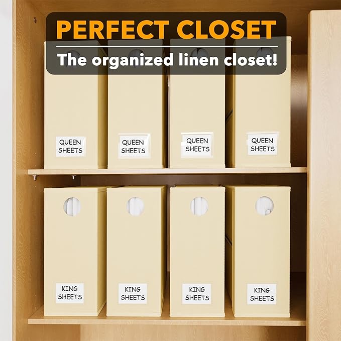 SpaceAid 8 Pack Bed Sheet Organizers and Storage, Foldable Sheet Organizer for Linen Closet, Sheets Set Folder Keeper with Wi