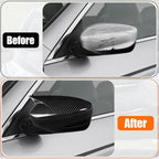 Yumzeco 2PCS Compatible with Honda Accord Ox Horn Side Mirror Covers 8th Gen W/O Stand Cover 2008-2012, Driver and Passenger Side Door Rearview Mirror Caps for Honda Accord W/O Light Hole-Carbon Fiber