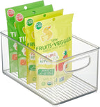 mDesign Plastic Baby Nursery and Food Organizer - Storage Holder Bin with Handles for Closet, Cupboard, Cabinet, Drawers, She