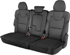 Motor Trend Rear Seat Cushion - Black Diamond Stitched Faux Leather Rear Seat Cover for Cars, Trucks, SUVs - Padded, Waterpro
