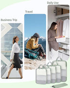 ECOHUB 6 Set Compression Packing Cubes, Lightweight Vacation Travel Essentials, Durable Travel Accessories for Suitcase Carry