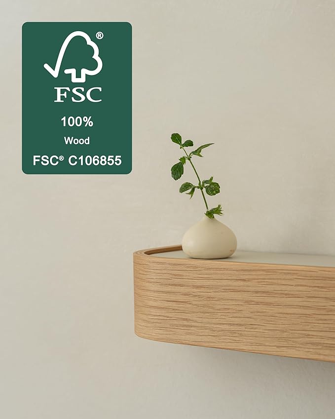Kazai. Key Holder 'Toke' | Minimalist Key Hook Design from Berlin | Modern Key Holder Wall Mount with Wooden Shelf | Key Rack
