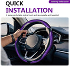 3pcs Universal Carbon Fiber Steering Wheel Cover - Anti-Slip & Segmented Design, Universal 99% Durable Steering Wheel Protect