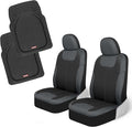 Motor Trend 2 Waterproof Front Seat Covers + 2 Trimmable Floor Mats – Universal Fit Car Interior Combo Set for Cars, Trucks, 