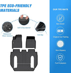 Nilight TPE Floor Mats for Tesla Model X 6 Seater 2022 2023 2024 2025 2026 All Weather Custom Fit Heavy Duty Floor Liners
