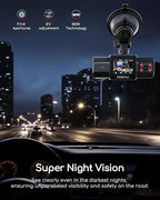 COOAU Dual Dash Cam 2.5K+1080P, Dash Cam Front and Inside, Built-in GPS and WI-FI, Dash Camera for Cars, Perfect for Uber and