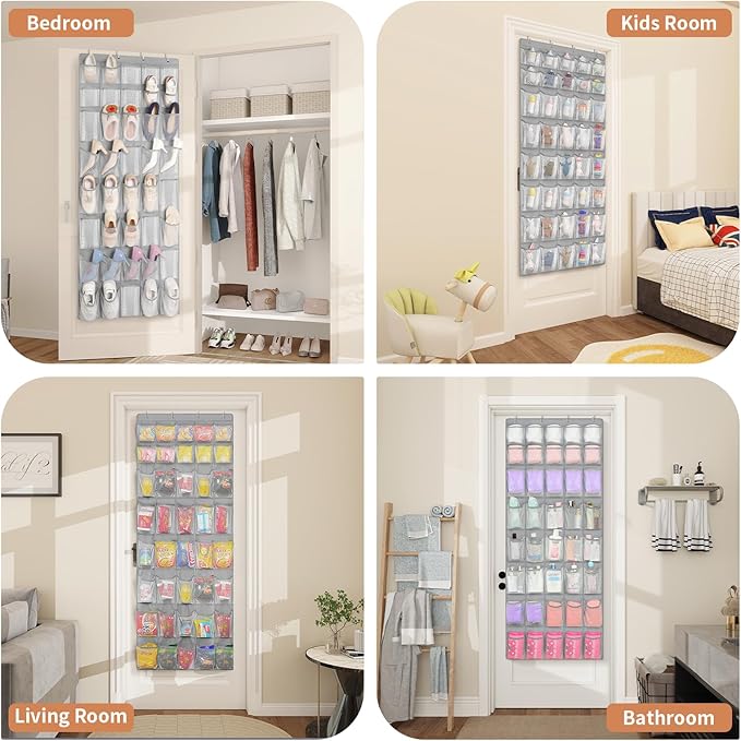 FENTEC 40 Large Pockets Over The Door Shoe Organizer, Mesh Hanging Shoe Organizer Shoe Rack for Closet Mesh Closet Shoe Holde