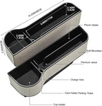 Car Seat Gap Filler Organizer, 2 Pack Multifunctional Car Seat Organizer, Auto Console Side Storage Box with Cup Holders 2 Seat Hooks for Drink, Car Organizer Front Seat for Holding Phone, Sunglasses