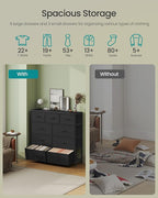 SONGMICS Dresser for Bedroom, Chest of Drawers, Steel, MDF, 9 Non-Woven Fabric Drawers, Storage Organizer Unit, Closet, Entry