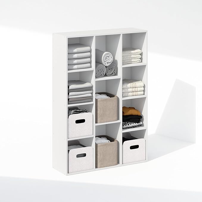 Furinno Reed Closet Organizers and Storage, 11-Cube Closet Organizer, Open Shelf Closet Storage, for Wardrobe, Bedroom, Livin