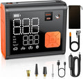 Tire Inflator Portable Air Compressor, 150 PSI Dual Cylinder 3X Faster Portable tire inflator, 28000mAh Dual Power Mode Portable Air Pump for Car Tires, Motorcycle Tires, Bikes Tires, Balls, etc