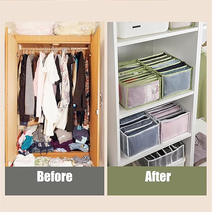 TIGARI Wardrobe Clothes Organizer, Small Underwear Organizer, Drawers Organizer for Clothes, Compartment Storage Box for Bedr