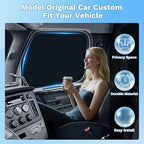 KUST Car Window Shades for Freightliner Cascadia 2018-2025 2026 Windshield Sun Shade Side Window Cover UV Block Privacy Protection Cascadia Accessories Foldable Front Rear Full Set 3PCS