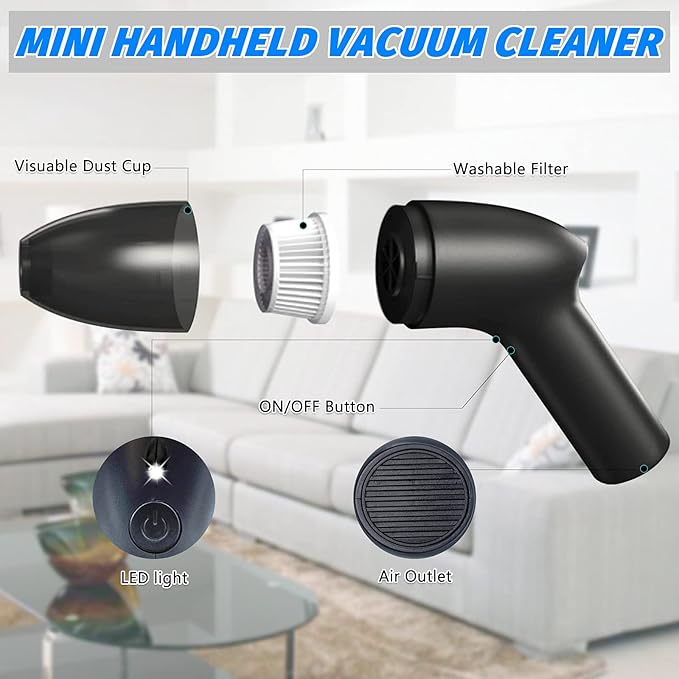 4.3Kpa Keyboard Vacuum Cleaner Mini：Handheld Computer Vacuum Cordless for Car Laptop Sewing Machine Portable Keyboard Vac USB