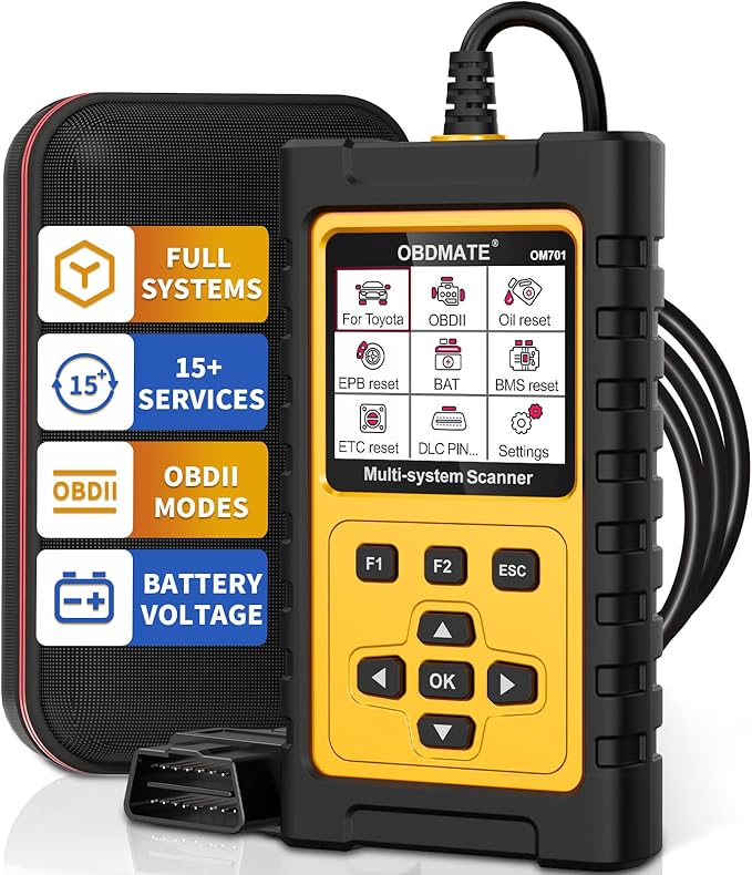 OBD2 Scanner for Toyota/Lexus/Scion, OM701 All Systems Diagnostic Tool with 15+ Resets (Oil/ETC/EPB/ABS/SAS/BAT Register...),