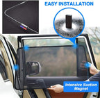 Powerty Custom Fit for Side Window Shade Toyota RAV4 2019-2024 2025-6 Pack 100% Light Block Car Priavcy Curtains Shades for Baby, Camping, Napping, Sleeping