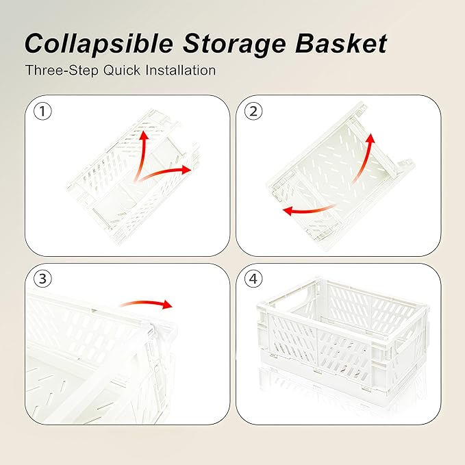 2 Pack Mini Foldable Small Plastic Baskets for Organizing and Storage，Collapsible Storage Crates,Mini Bins for Home Kitchen B