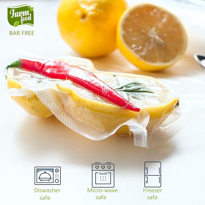POTANE 6 Pack 11"x20'(3Rolls) and 8"x20' (3Rolls)Thickened Vacuum Sealer Bags , Smell-Proof, Puncture Prevention, Heavy duty 