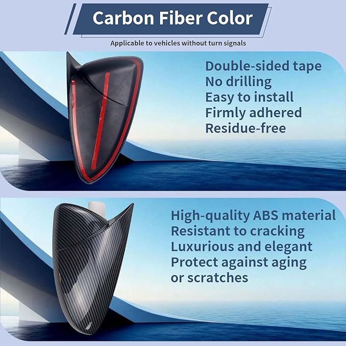 Side Rearview Mirror Cover For Kia Forte 2019-2024 Accessories Aggressive Look Sport Door Side LH & RH Exterior Rearview Mirror Guard Cover Trims Carbon Fiber Color（Without Turn Signal）