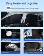 8PCS Window Shades for Toyota RAV4(2019-2024) Accessories – Full Coverage Sun Shade for Side Windows, Rear Triangular & Windshield – UV Protection & Privacy for Camping, Napping, Relaxing
