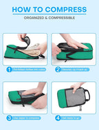 4 PCS Set Compression Packing Cubes for Travel, Lightweight Packaging Organizer Bags for Carry On Space Saving, Travel Essent