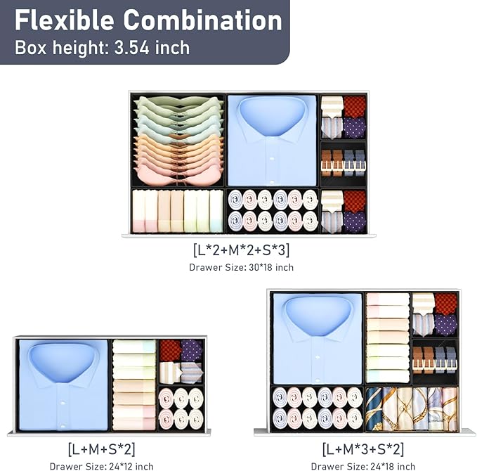 DIMJ Drawer Organizer Clothes Storage - 21 Pack Baby Dresser Organizer for Nursery Closet Organization, Fabric Drawer Organiz
