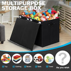 popoly 122L Large Toy Box Chest with Lid, Foldable Toy Storage Organizer Bin Boxes with Removable Divider for Kids, Boys, Gir