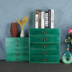 Desktop Organizer with Drawers - Card Catalog Cabinet, Small Wooden Drawers, Vintage Wooden Box, Rustic Desk Organizer and Ac