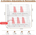 Egg Holder Countertop with 5 Dividers & Labels, 2 Tier Stackable Chicken Egg Baskets for Gathering Fresh Eggs, Egg Organizer 