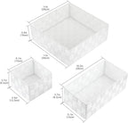 Posprica Woven Storage Box Cube Basket Bin Container Tote Organizer Divider for Drawer,Closet,Shelf, Dresser (White)