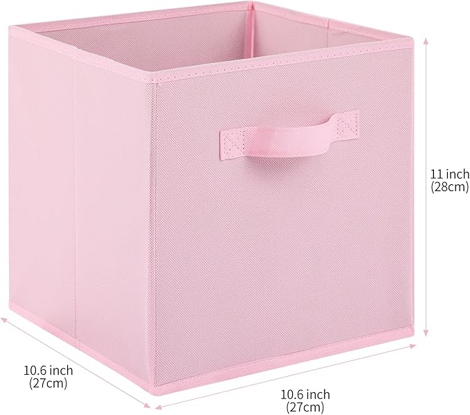 Stero Fabric Storage Bins 6 Pack Fun Colored Durable Storage Cubes with Fabric Handles Foldable Cube Baskets for Home, Kids R