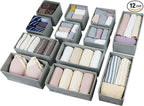 Fordonral Drawer Organizer Clothes, Foldable Fabric Dresser Organizer Closet Organizers and Storage Box for Underwear,Folded 