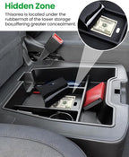 Center Console Organizer, 2PCS Storage Tray Compatible with 2019-2025 Chevy Silverado/GMC Sierra 1500 & 2020-2025 Chevy Silverado/Sierra 2500HD 3500HD (Split-Bench Folding Seat)-Black