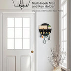 dreampossible Key Holder Wall Mount - 10.2 Inch Decorative Key Rack and Mail Organizer with 8 Key Hooks - Wooden Key Hanger w