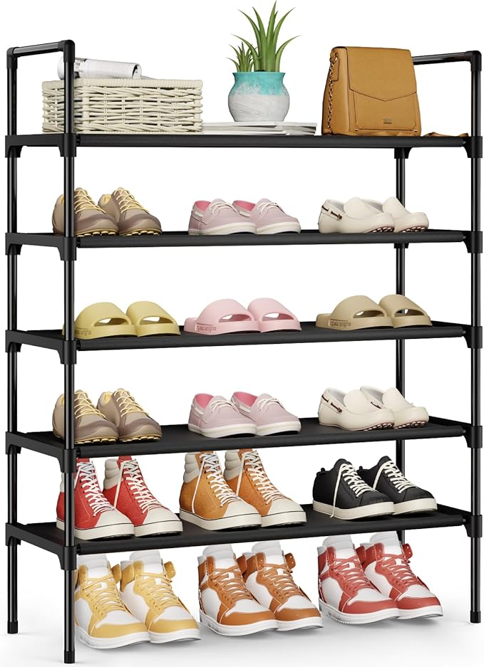 Kitsure Shoe Rack - 5-Tier Shoe Organizer, Shoe Rack for Closet, Entryway, Bedroom, Easy- Assembly Storage Shelf with Side Ha