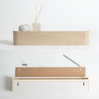 Kazai. Wall-Mounted Coat Rack 'Toke' - Modern Design Coat Rack with Hidden Wall Hooks - Solid Wood Veneer Panel Coat Hanger -