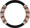 BDK Bear Fur Steering Wheel Cover, Plush Faux Fur Fuzzy Steering Cover for Car Truck Van SUV, Standard Size Fits Wheels 14.5-
