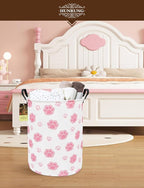 HUNRUNG Laundry Hamper,Large Canvas Fabric Lightweight Storage Basket Toy Organizer Dirty Clothes Collapsible Waterproof for 