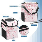 Car Trash Can – Multi-Purpose, Lightweight and Portable with Durable Water-Resistant Coating, No Installation Required, Practical and Ample Capacity, Variety of Colors.Cherry Blossom Pattern