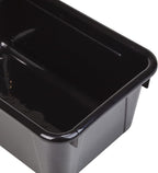 Storex Small Cubby Bins – Plastic Storage Containers for Classroom with Non-Snap Lid, 12.2 x 7.8 x 5.1 inches, Black, 5-Pack 