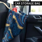 Car Trash Can, Cute Car Trash Bag, Hanging Car Organizer and Storage Bag, Trash Bin for Car Accessories, Vehicle, Travelling, Camping Luxury Blue Marble