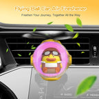 Yellow Duck Car Air Freshener with 6-Color Auto Light Up & 4 Scented Replacements Tablets – Light Scent, Decorative Auto Acce