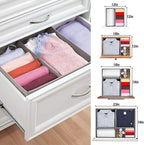 Criusia Foldable Underwear Drawer Organizer, Closet Dividers, Storage Box for Clothes, Socks (6 Bins, Gray)