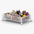 Under Bed Organizer, Storage Bins Under Bed, 60L Underbed Storage Bins for Bedroom Clothes Shoes Blankets (White, 1 Pack)